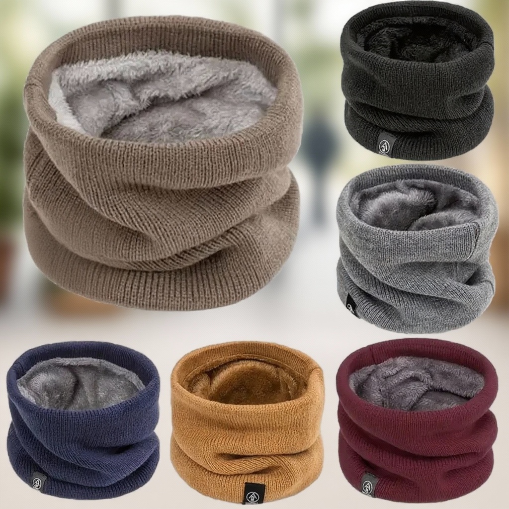 Neck Warmer Tube - Écharpe tricotée chaude en peluche épaisse