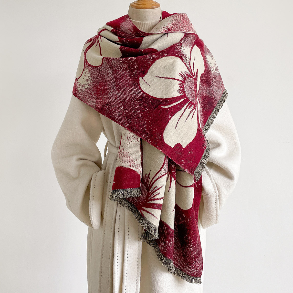 Pashmina Wrap Large - Écharpe en imitation cachemire pour femme,