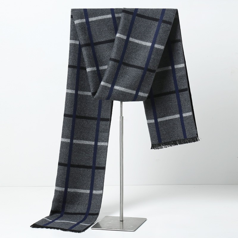 Muffler Men Wool - Marque de créateur Plaid hommes foulards
