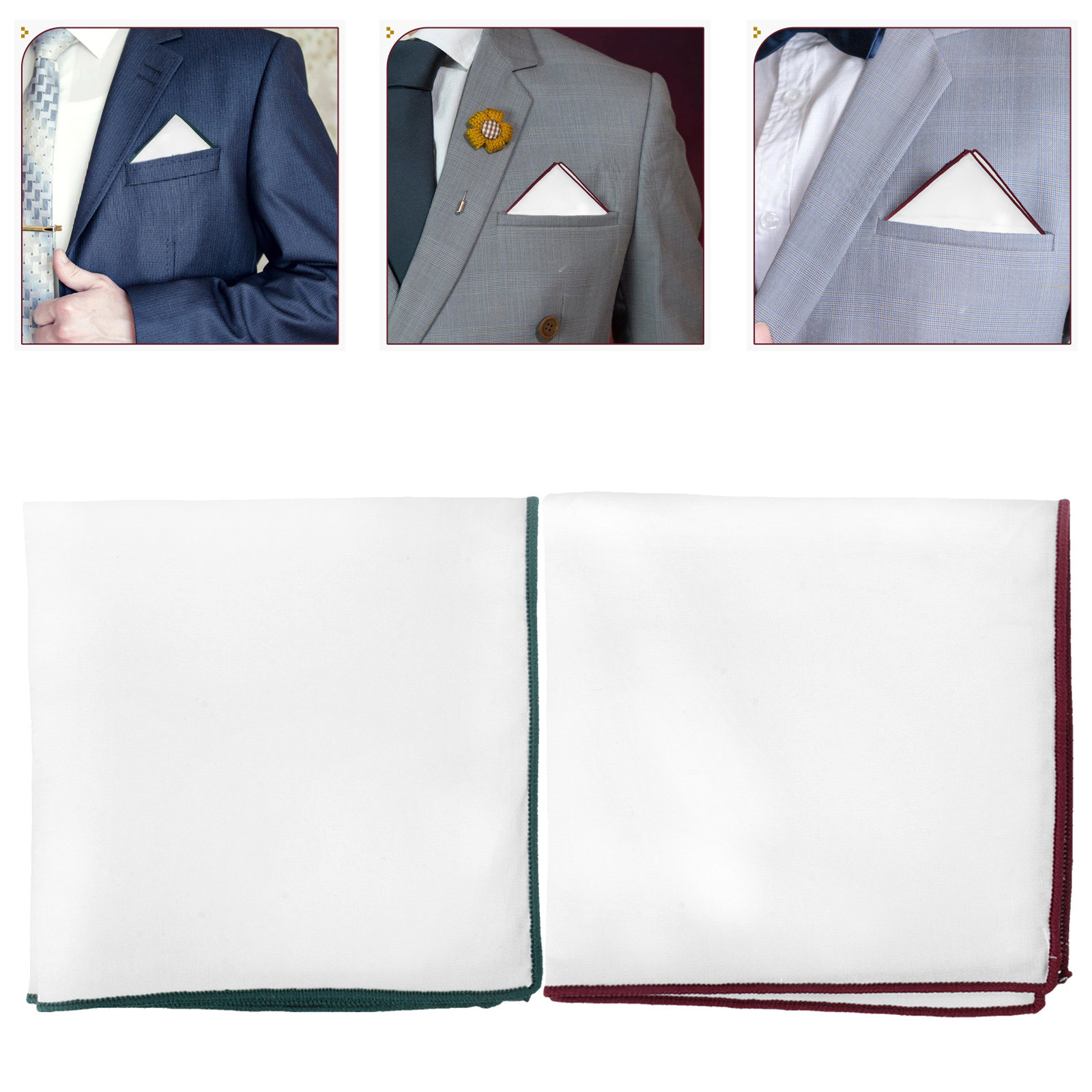 Handkerchief Cotton Men - 2 pièces, mouchoirs de poche en