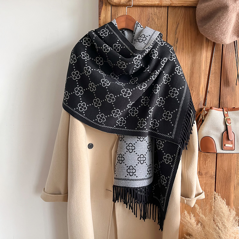 Woven Scarf Blanket - Marques Jacquard Design hiver écharpe double