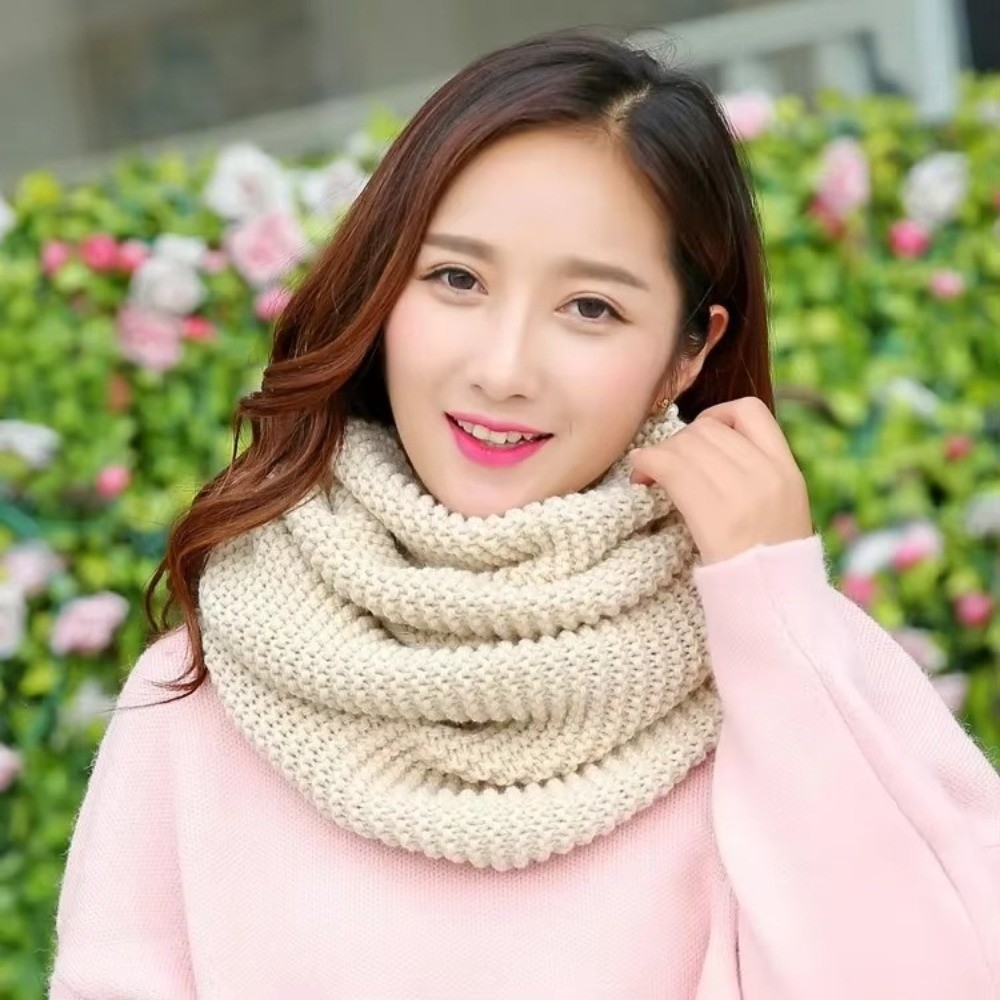 Écharpe chaude de couleur unie - Infinity Scarf Knit avis et prix