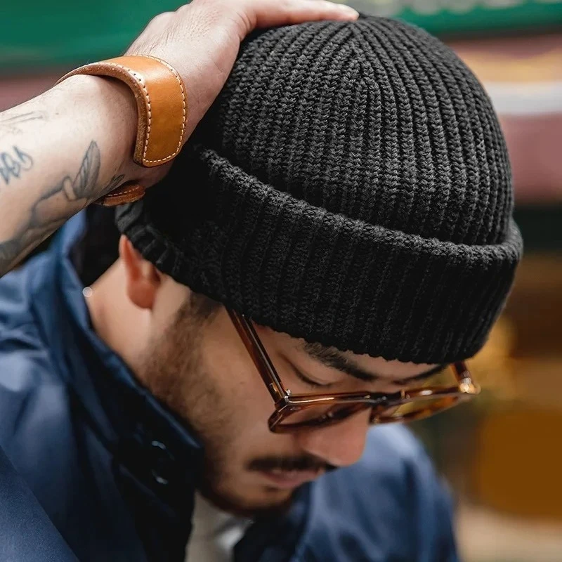 Hommes hiver Skullies bonnets  - Muffler Men Wool avis et prix