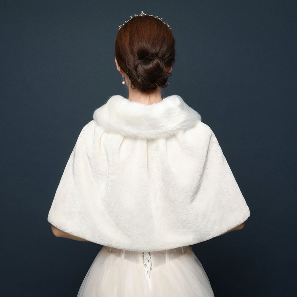 Blanc femmes hiver épaissir pe - Stole Wedding Shawl avis et prix