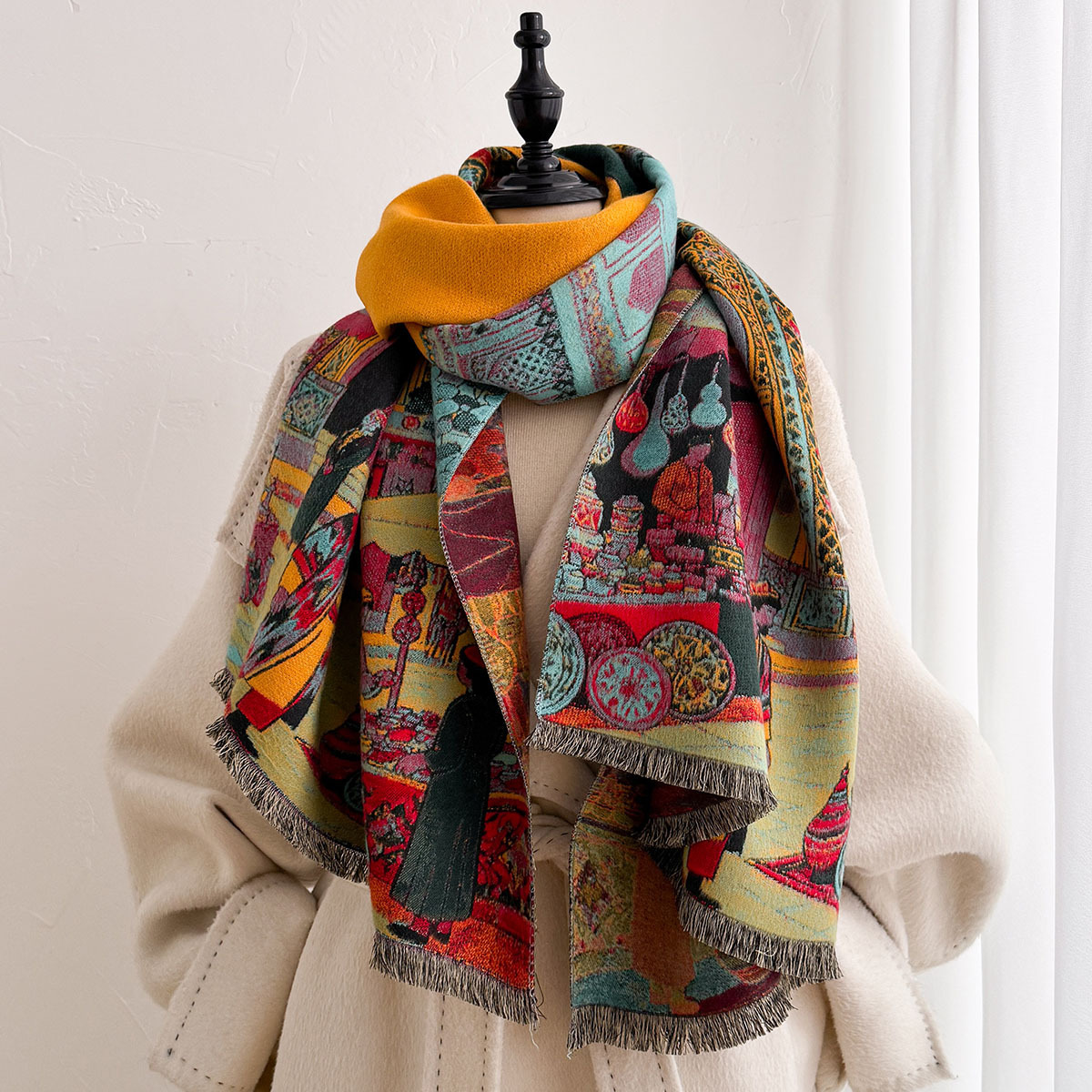 Écharpe en imitation cachemire - Pashmina Wrap Large avis et prix